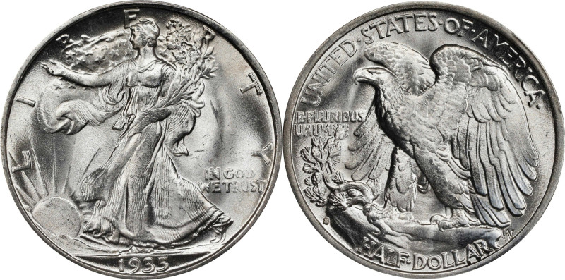 1935-S Walking Liberty Half Dollar. Unc Details--Wheel Mark (PCGS).
PCGS# 6597....