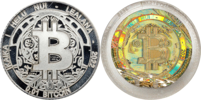 Redeemed 2022 Lealana "Bitcoin Cent" 0.01 Bitcoin. Firstbits 1BL278Vy. Serial No...