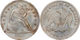 1847 Liberty Seated Silver Dollar. OC-2. Rarity-1. AU Details--Repaired (PCGS).
PCGS# 6934. NGC ID: 24YJ.