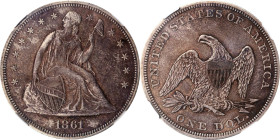 1861 Liberty Seated Silver Dollar. OC-1. Rarity-5+. AU Details--Stained (NGC).
PCGS# 6951. NGC ID: 24Z4.
