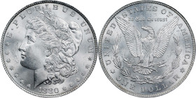 1880 Morgan Silver Dollar. MS-64 (PCGS).
PCGS# 7096. NGC ID: 253Y.
From the Steve Schloss Collection.
From the Steve Schloss Collection.
