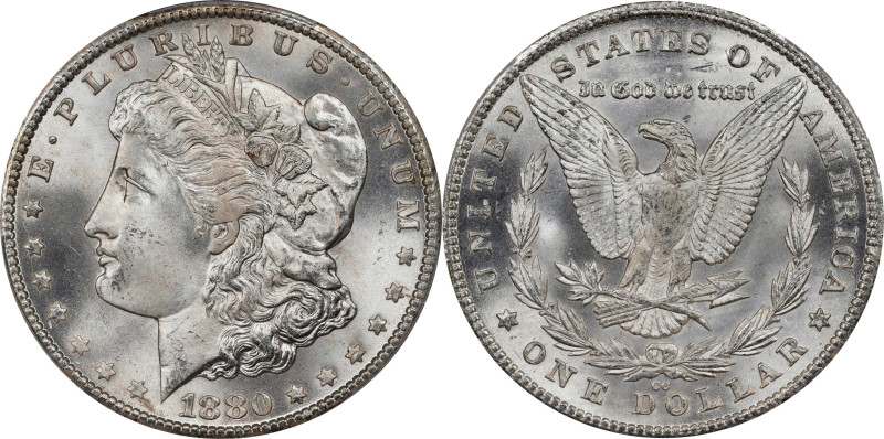 1880-CC Morgan Silver Dollar. MS-65 (PCGS).
PCGS# 7100. NGC ID: 2542.