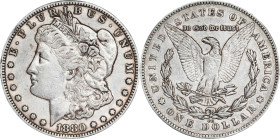 1880-CC Morgan Silver Dollar. 8/7, Reverse of 1878. EF-45 (CACG).
PCGS# 7110. NGC ID: 2542.