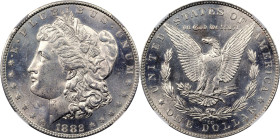 1882-CC Morgan Silver Dollar. MS-62 (NGC).
PCGS# 7134. NGC ID: 2574.
From the Maine Carson City Hoard.
From the Maine Carson City Hoard.