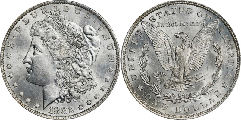 1882-O/S Morgan Silver Dollar. VAM-5. Top 100 Variety. Weak, O/S Broken. MS-64+ ...