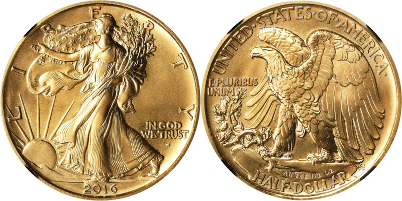 2016-W 100th Anniversary Walking Liberty Half Dollar. Gold. Early Releases. Spec...