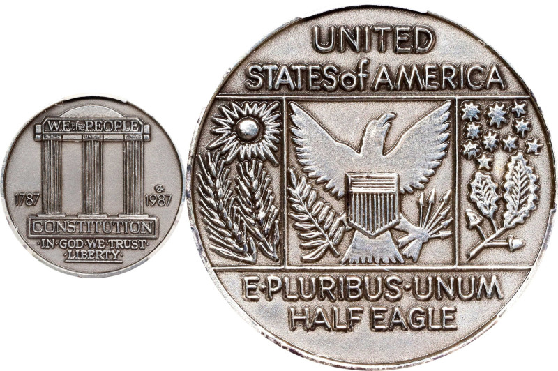 1987 Zinkann Pattern Half Eagle. Judd-Unlisted, Pollock-5460. Rarity-7. .999 Fin...