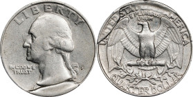 Undated P Mintmark Washington Quarter. Obverse Cud, Reverse Retained Cud. EF-45 (PCGS).