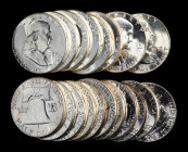 Roll of 1957 Franklin Half Dollars. Mint State (Uncertified).