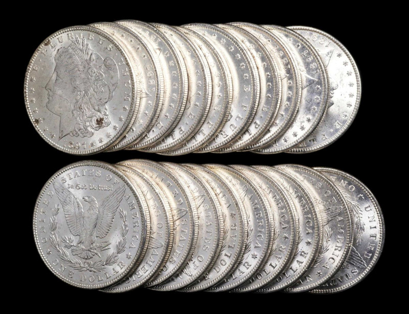 Roll of 1897 Morgan Silver Dollars. Mint State (Uncertified).