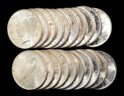 Roll of 1922 Peace Silver Dollars. Mint State (Uncertified).