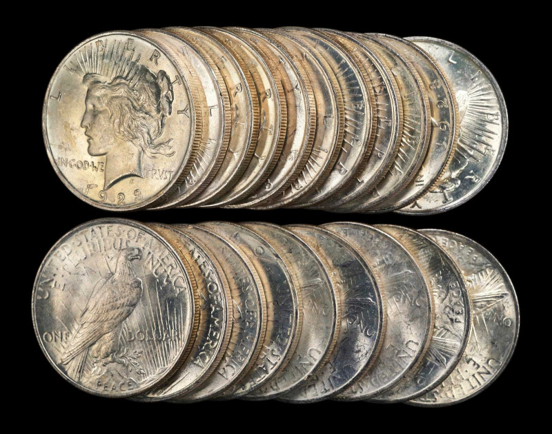 Roll of 1923 Peace Silver Dollars. Mint State (Uncertified).
From our sale of t...