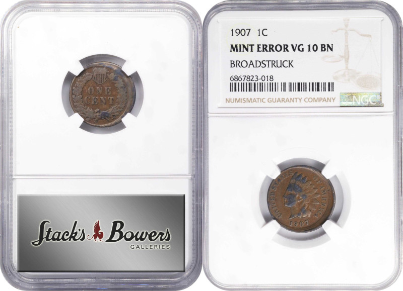 Lot of (2) Indian Cents. Broadstruck. (NGC).
Included are: 1897 Fine-15 BN; and...