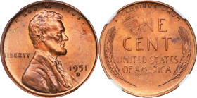 1951-S Lincoln Cent. Double Struck, Rotated in Collar. MS-65 RB (NGC).
From the Barry Harding Collection.