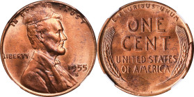 1955-S Lincoln Cent. LC-55S-3R. Obverse Retained Die Break, Reverse Die Break. MS-65 RD (NGC).
From the Barry Harding Collection.