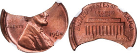 1964-D Lincoln Cent. 45% Curved Clip. MS-65 RB (NGC).
1.8 grams.
From the Barry Harding Collection.