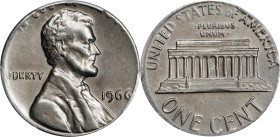 1966 Lincoln Cent. Struck on a Copper-Nickel Clad Dime Planchet. Unc Details--Cleaned (PCGS).
2.23 grams.
From the Barry Harding Collection.