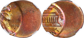 1970-S Lincoln Cent. Struck 50% Off Center. MS-64 RB (NGC).
From the Barry Harding Collection.