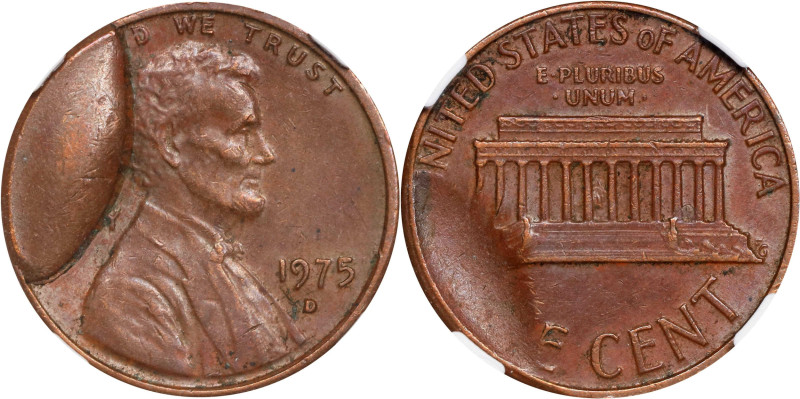 1975-D Lincoln Cent. LC-75D-2A. Obverse Die Break. AU-58 BN (NGC).
From the Bar...