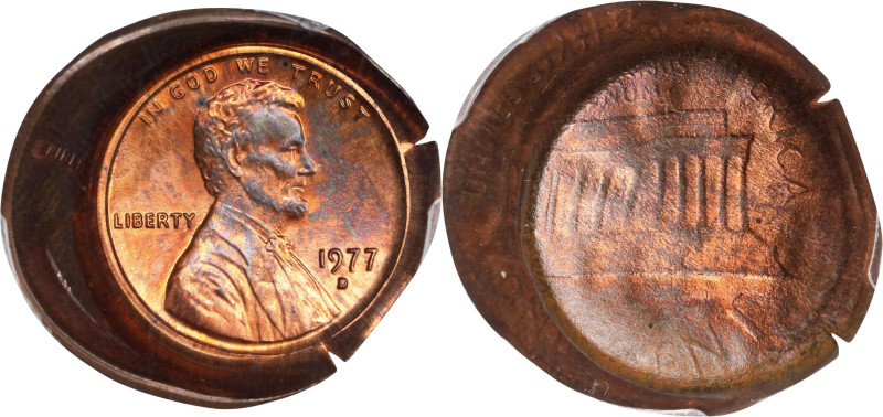 1977-D Lincoln Cent. Double Struck Obverse Die Cap. MS-63 RB (PCGS).
From the B...