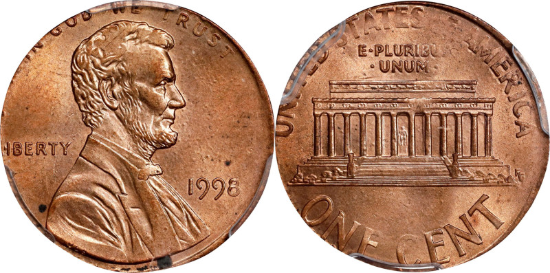 1998 Lincoln Cent. Struck on a Foreign Planchet. MS-63 RD (PCGS).
1.64 grams.
...