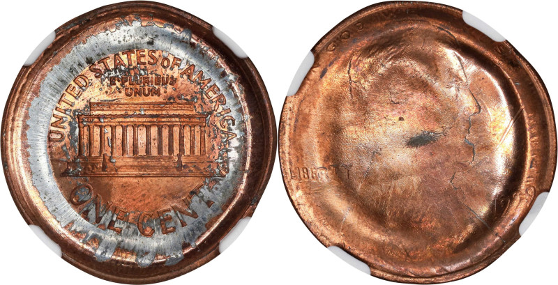 1999 Lincoln Cent. Reverse Capped Die. MS-64 RB (NGC).
From the Barry Harding C...