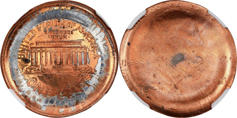 2000 Lincoln Cent. Reverse Capped Die. MS-64 RD (NGC).
From the Barry Harding C...