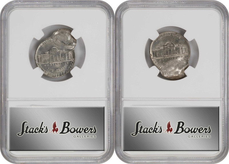 Lot of (2) Jefferson Nickels. Double Struck, Second Strike Off Center. (NGC).
I...