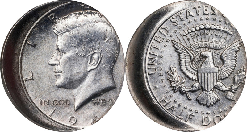 (1964) Kennedy Half Dollar. Struck 20% Off Center & Cupped. MS-62 (PCGS).
From ...