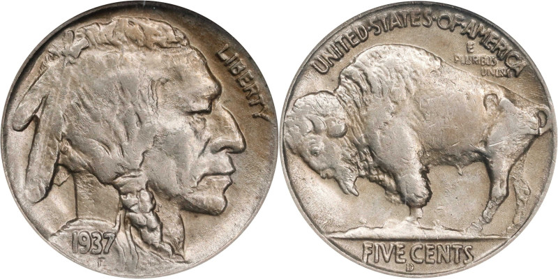 1937-D Buffalo Nickel. FS-901. 3-Legged. AU-55 (NGC). CAC.
PCGS# 38475. NGC ID:...