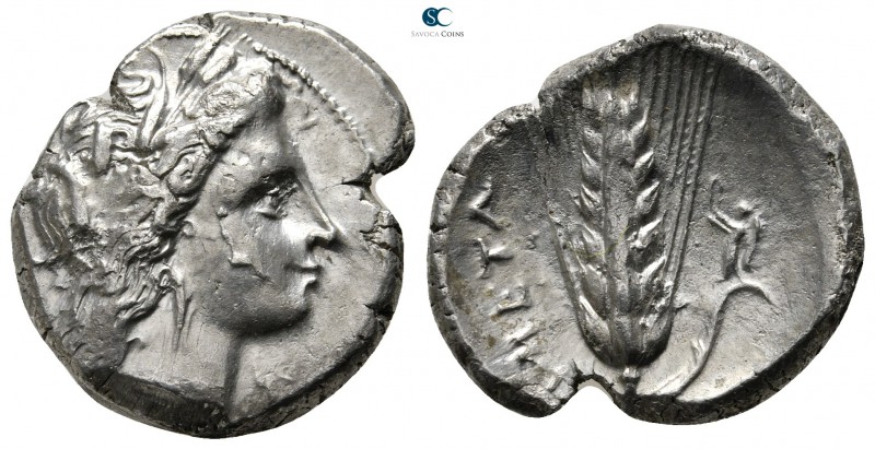 Lucania. Metapontion circa 330-290 BC. 
Nomos AR

22 mm., 7,67 g.

Head of ...