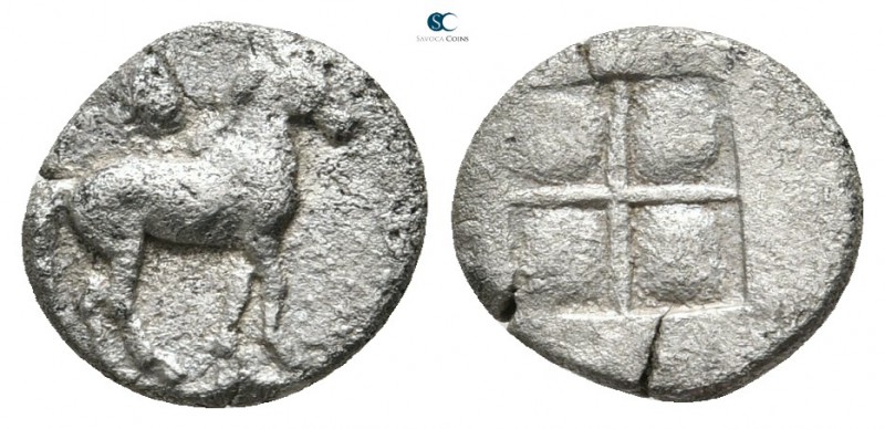 Kings of Macedon. Aigai. Perdikkas II 451-413 BC. 
Trihemiobol AR

10 mm., 0,...