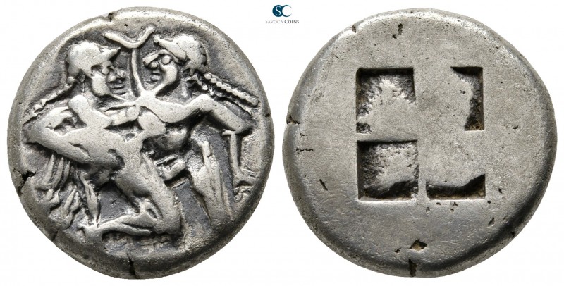 Islands off Thrace. Thasos 520-510 BC. 
Stater AR

20 mm., 8,70 g.

Naked a...