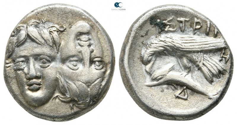 Moesia. Istros circa 400-300 BC. 
Drachm AR

17 mm., 5,53 g.

Two facing ma...