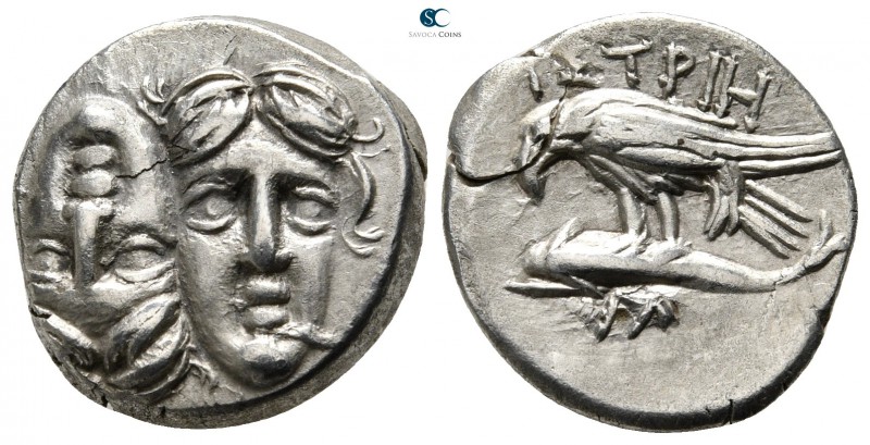 Moesia. Istros circa 400-300 BC. 
Drachm AR

18 mm., 4,37 g.

Facing male h...