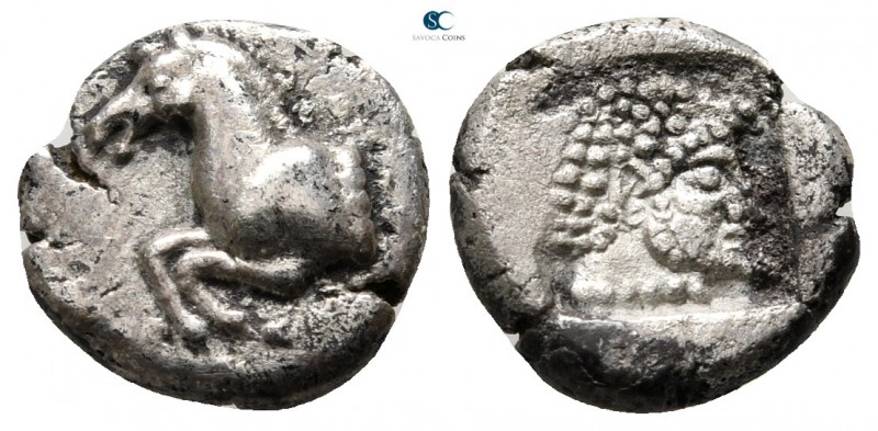 Thraco-Macedonian Region. Uncertain mint circa 500-400 BC. 
Diobol AR

11 mm....