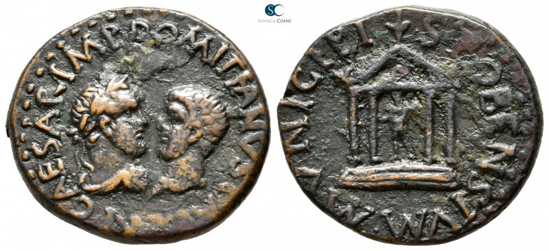 Macedon. Stobi. Titus and Domitian, as Caesars AD 69-81. 
Bronze Æ

25 mm., 7...