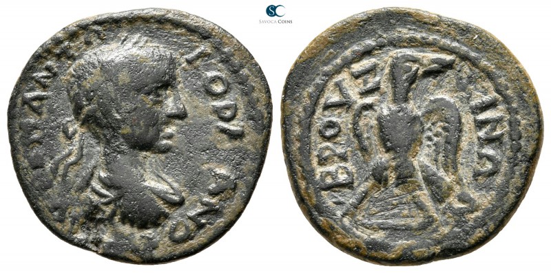 Phrygia. Bruzos . Gordian III AD 238-244. 
Bronze Æ

20 mm., 2,93 g.

AYT K...