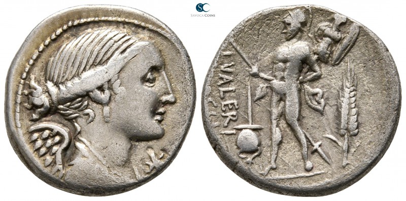 L. Valerius Flaccus 108-107 BC. Rome
Denarius AR

18 mm., 3,84 g.

Winged a...