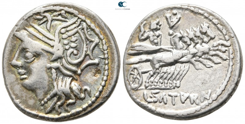 Lucius Appuleius Saturninus 104 BC. Rome
Denarius AR

20 mm., 3,93 g.

Helm...