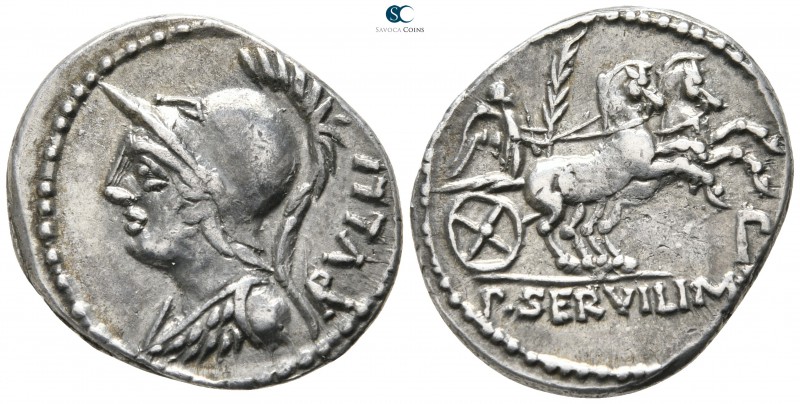 P. Servilius M.f. Rullus 100 BC. Rome
Denarius AR

21 mm., 3,96 g.

RVLLI, ...