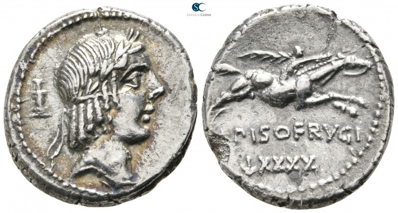L. Calpurnius Piso Frugi 90 BC. Rome
Denarius AR

18 mm., 3,68 g.

Laureate...