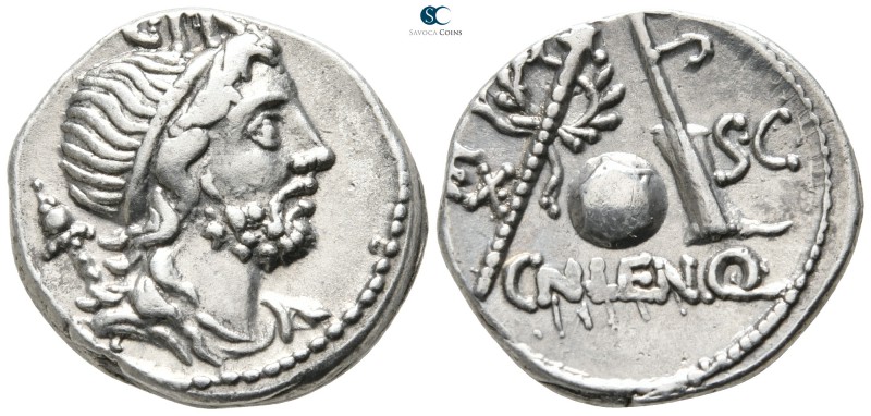 Cn. Cornelius Lentulus 76-75 BC. Uncertain mint in Spain
Denarius AR

18 mm.,...
