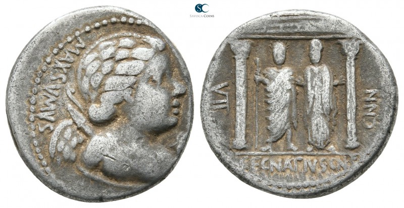 Cn. Egnatius Cn. f. Cn. n. Maxsumus 75 BC. Rome
Denarius AR

18 mm., 3,96 g....