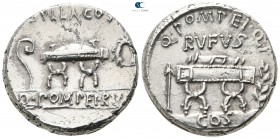 Q. Pompeius Rufus 54 BC. Rome. Denarius AR