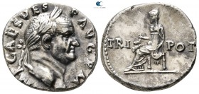 Vespasian AD 69-79. Struck July-December AD 71. Rome. Denarius AR