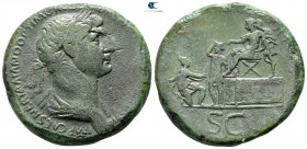 Trajan AD 98-117. Rome. Sestertius Æ