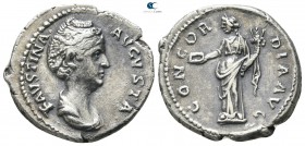 Faustina I (Augusta) AD 139-141. Rome. Denarius AR