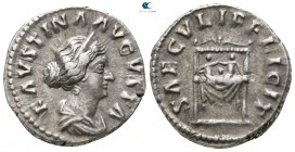 Faustina II AD 147-175. Struck under Marcus Aurelius, AD 161-175. Rome. Denarius AR