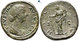 Faustina II AD 147-175. Struck AD 161-175. Rome. Sestertius Æ